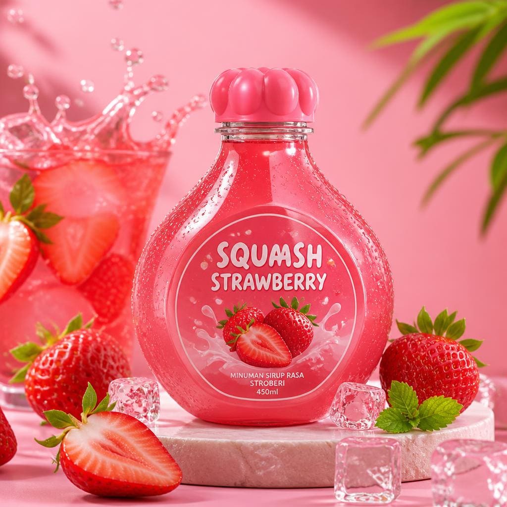 Squash Strawberry Warkop 84 minuman squash strawberry manis dan segar